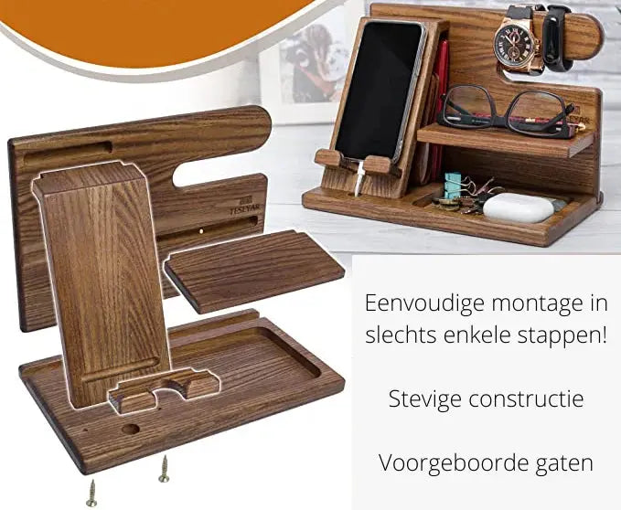 Multifunktionaler Schreibtisch-Organizer mit Handyhalter und Ablagefach