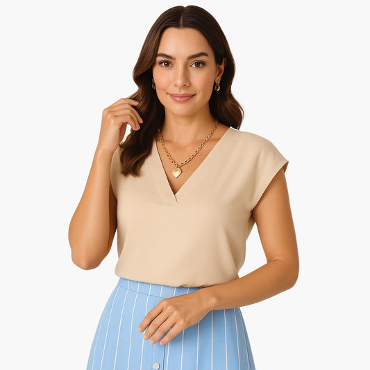 Elegant V-Neck Sleeveless Women's Top
