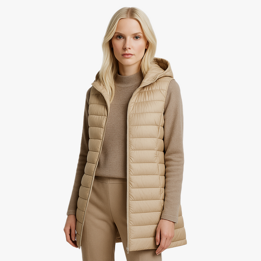 Stylish Women's Longline Puffer Gilet