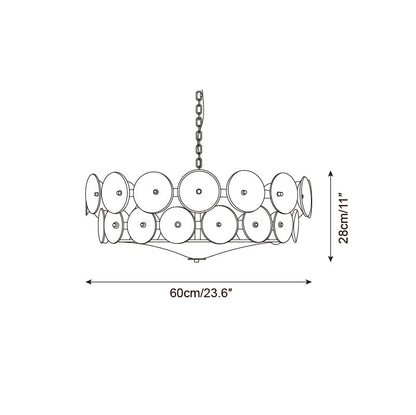 Amber Glass Retro Style Ceiling Chandelier Mid-Century Home Lighting