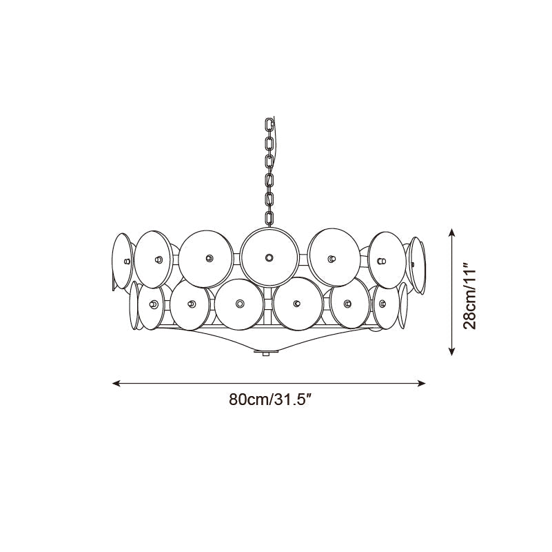 Amber Glass Retro Style Ceiling Chandelier Mid-Century Home Lighting
