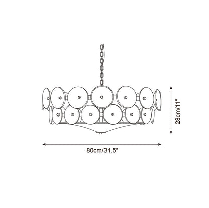 Amber Glass Retro Style Ceiling Chandelier Mid-Century Home Lighting