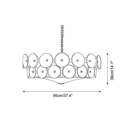 Amber Glass Retro Style Ceiling Chandelier Mid-Century Home Lighting