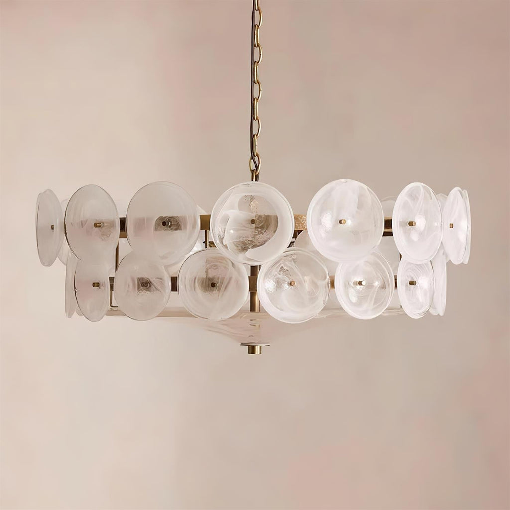 Amber Glass Retro Style Ceiling Chandelier Mid-Century Home Lighting