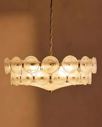 Amber Glass Retro Style Ceiling Chandelier Mid-Century Home Lighting
