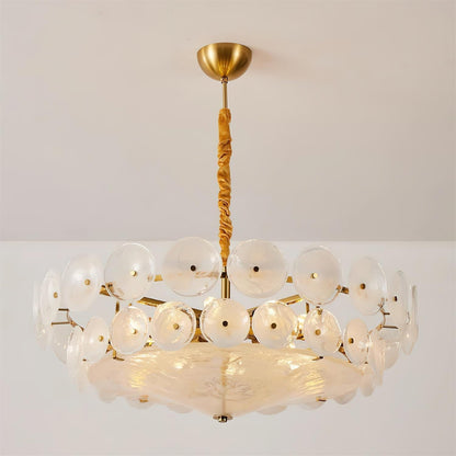 Amber Glass Retro Style Ceiling Chandelier Mid-Century Home Lighting