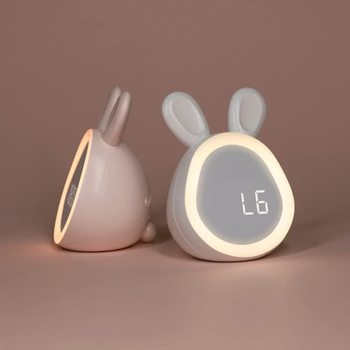 Children’s Alarm Clock Bunny LED Night Light with Quiet Wake-Up