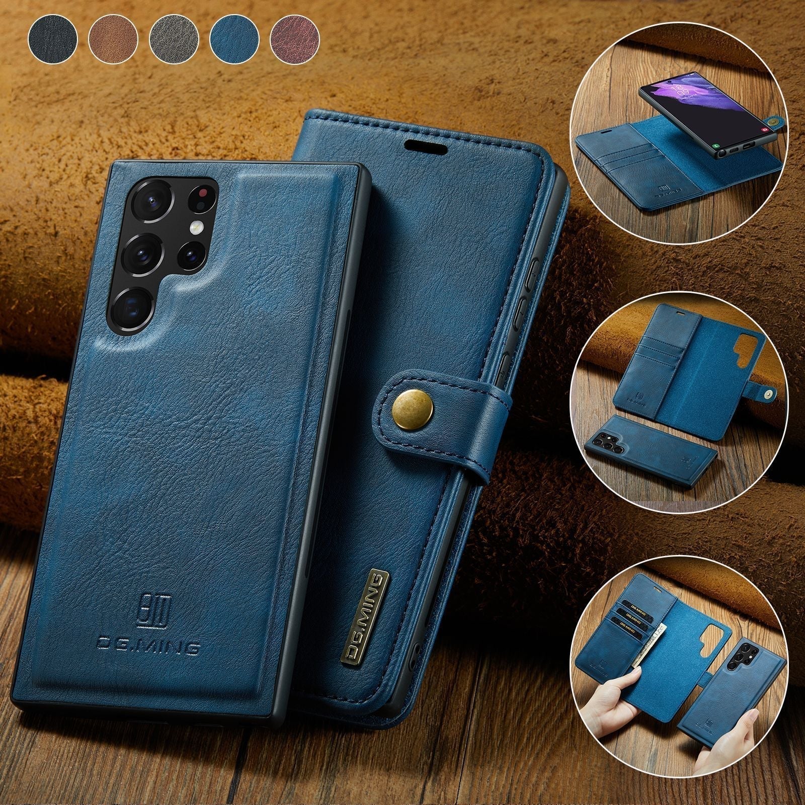 Premium Wallet Phonecase for Samsung Galaxy Magnetic Detachable Style
