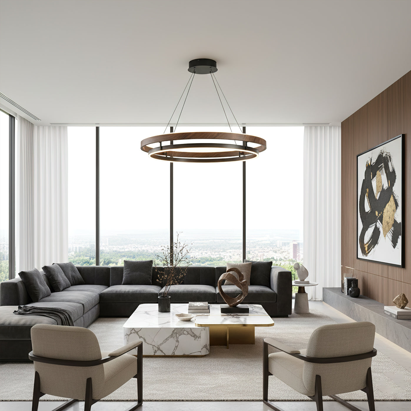 Aureon Halo Pendant Chandelier