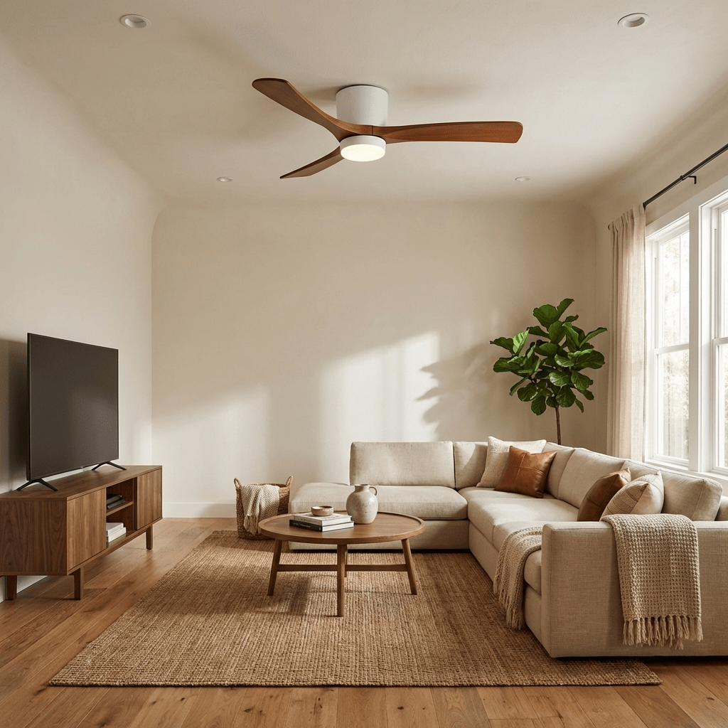 Modern Ceiling Fan with LED Light and Remote