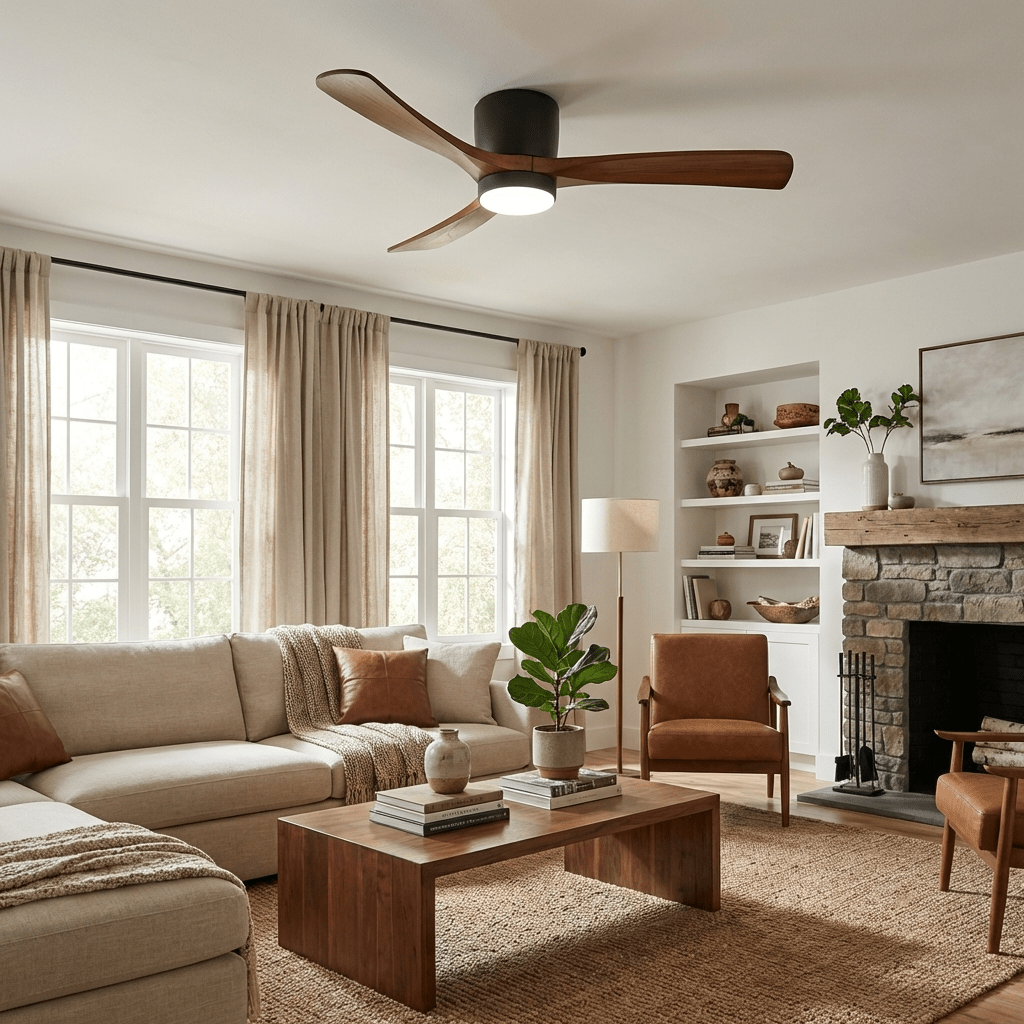 Modern Ceiling Fan with LED Light and Remote