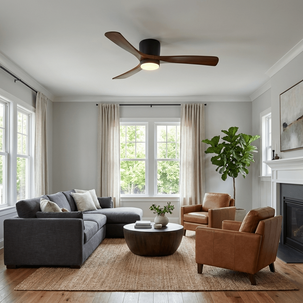 Modern Ceiling Fan with LED Light and Remote