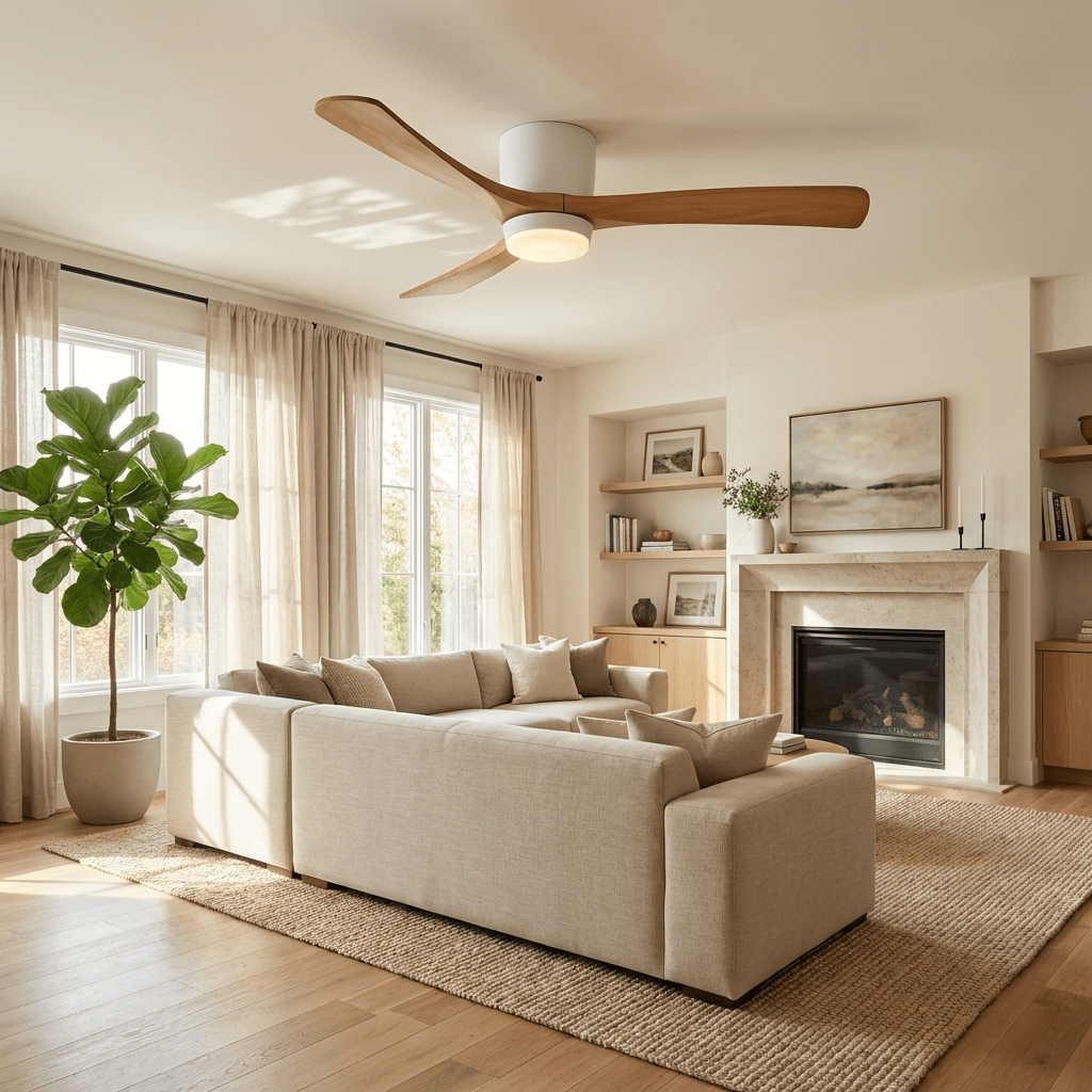 Modern Ceiling Fan with LED Light and Remote