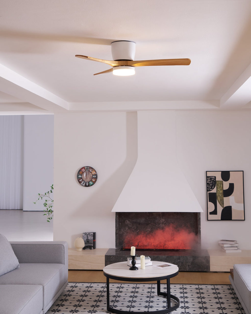 Modern Ceiling Fan with LED Light and Remote