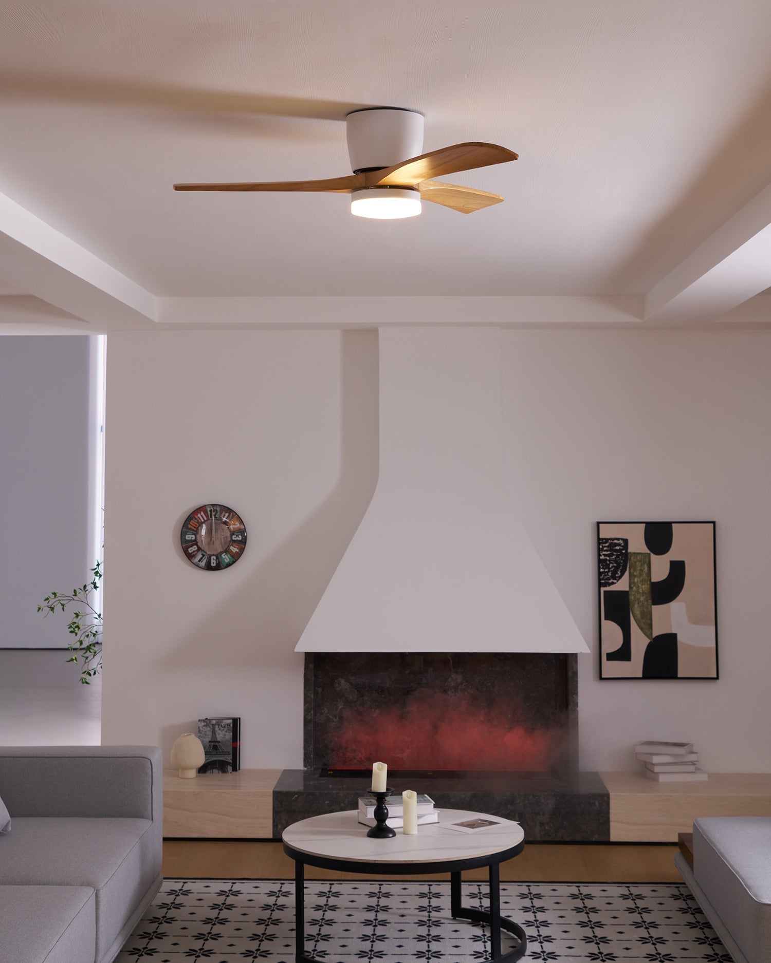 Modern Ceiling Fan with LED Light and Remote
