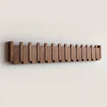 Piano Style Wall Coat Rack with Foldable Hooks