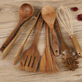 Handmade Wooden Utensils Set for Everyday Cooking