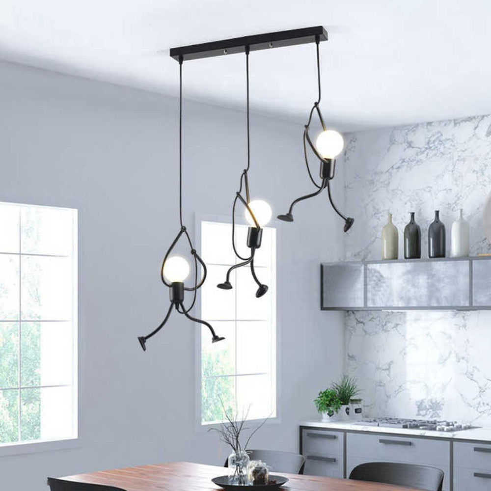 Playful Figure Pendant Light Adjustable Ceiling Suspension