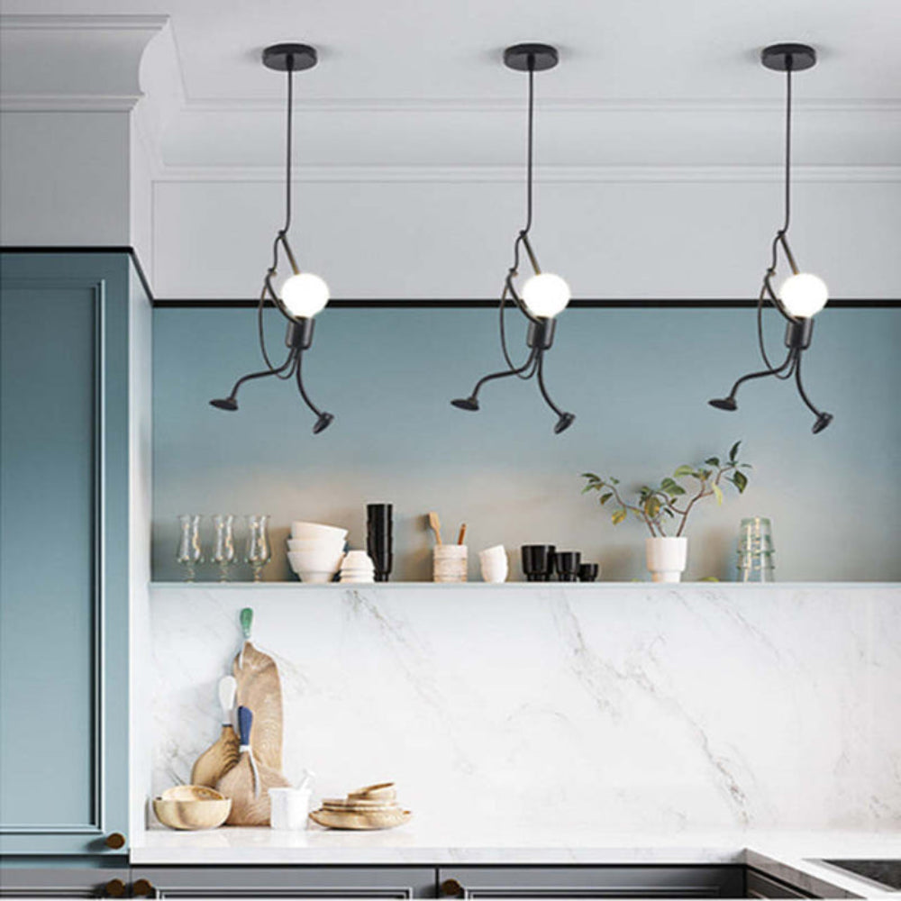 Playful Figure Pendant Light Adjustable Ceiling Suspension