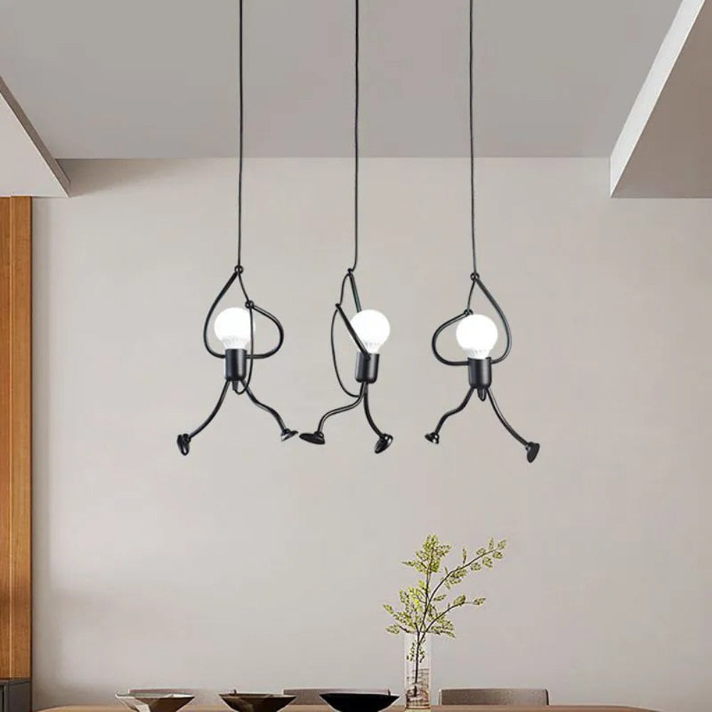 Playful Figure Pendant Light Adjustable Ceiling Suspension