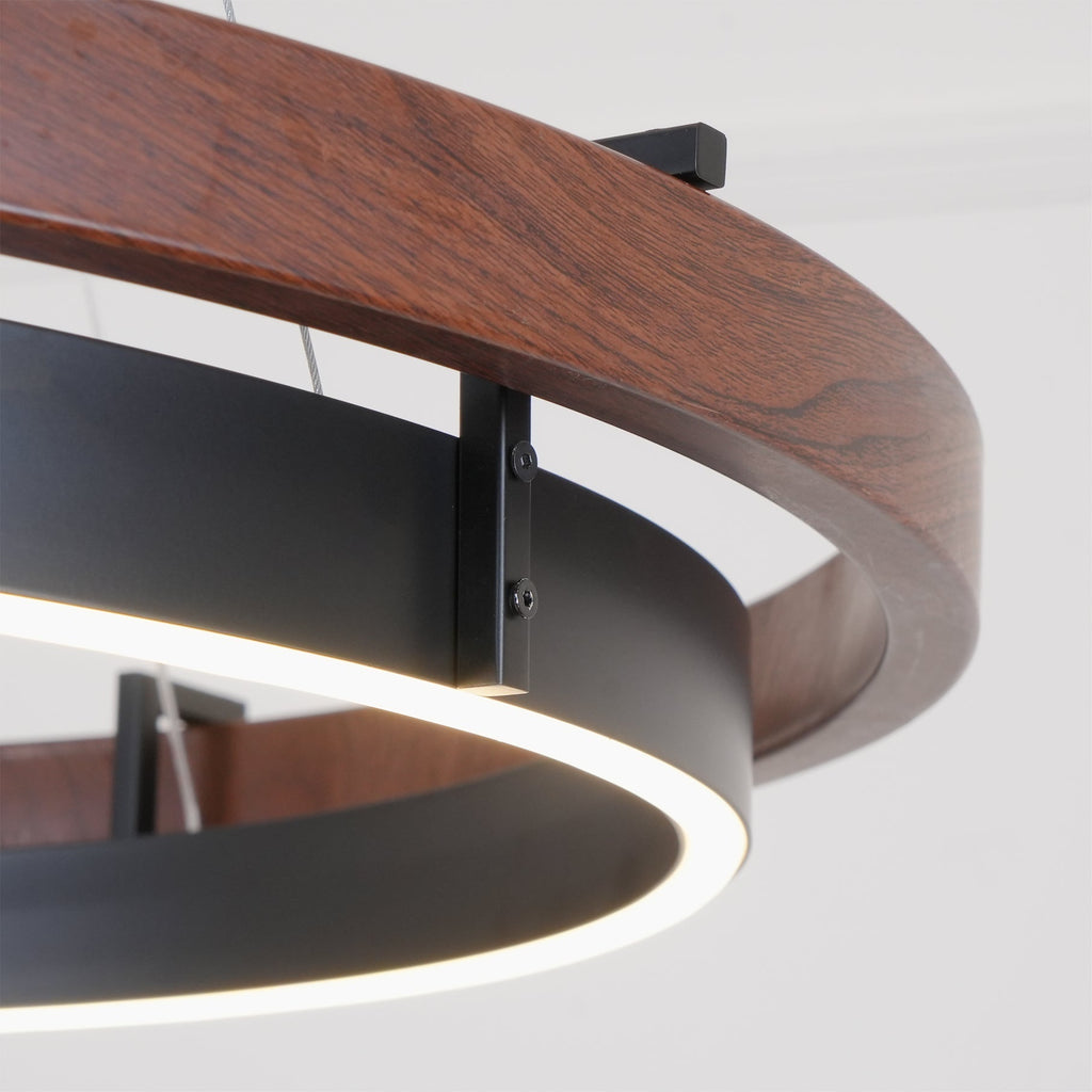 Modern Dual Ring LED Chandelier Adjustable Ceiling Light