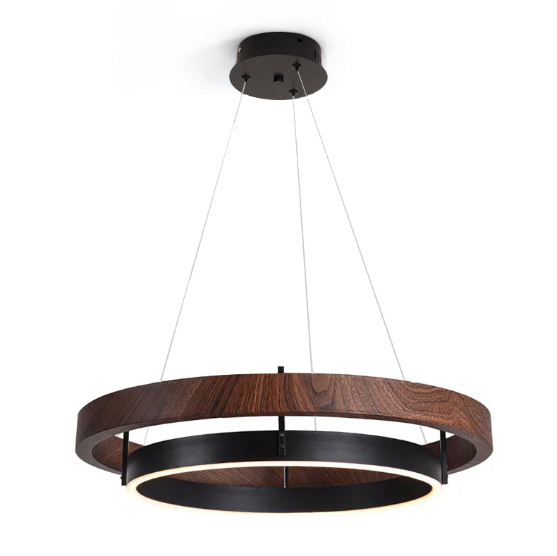 Modern Dual Ring LED Chandelier Adjustable Ceiling Light