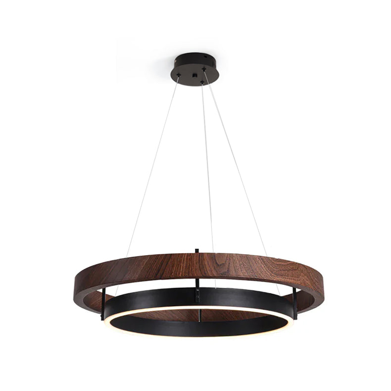 Modern Dual Ring LED Chandelier Adjustable Ceiling Light