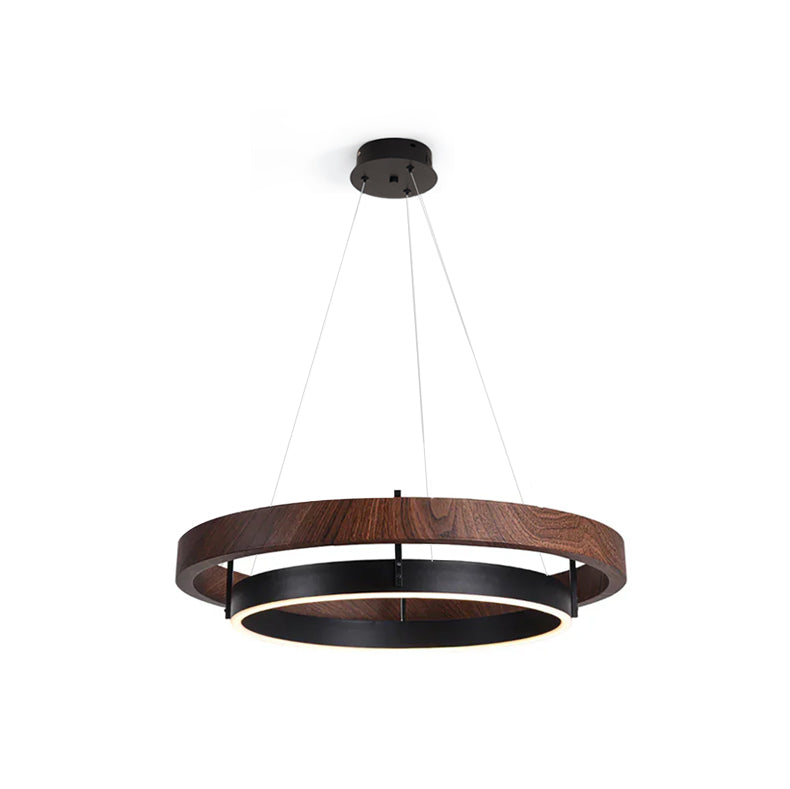 Modern Dual Ring LED Chandelier Adjustable Ceiling Light