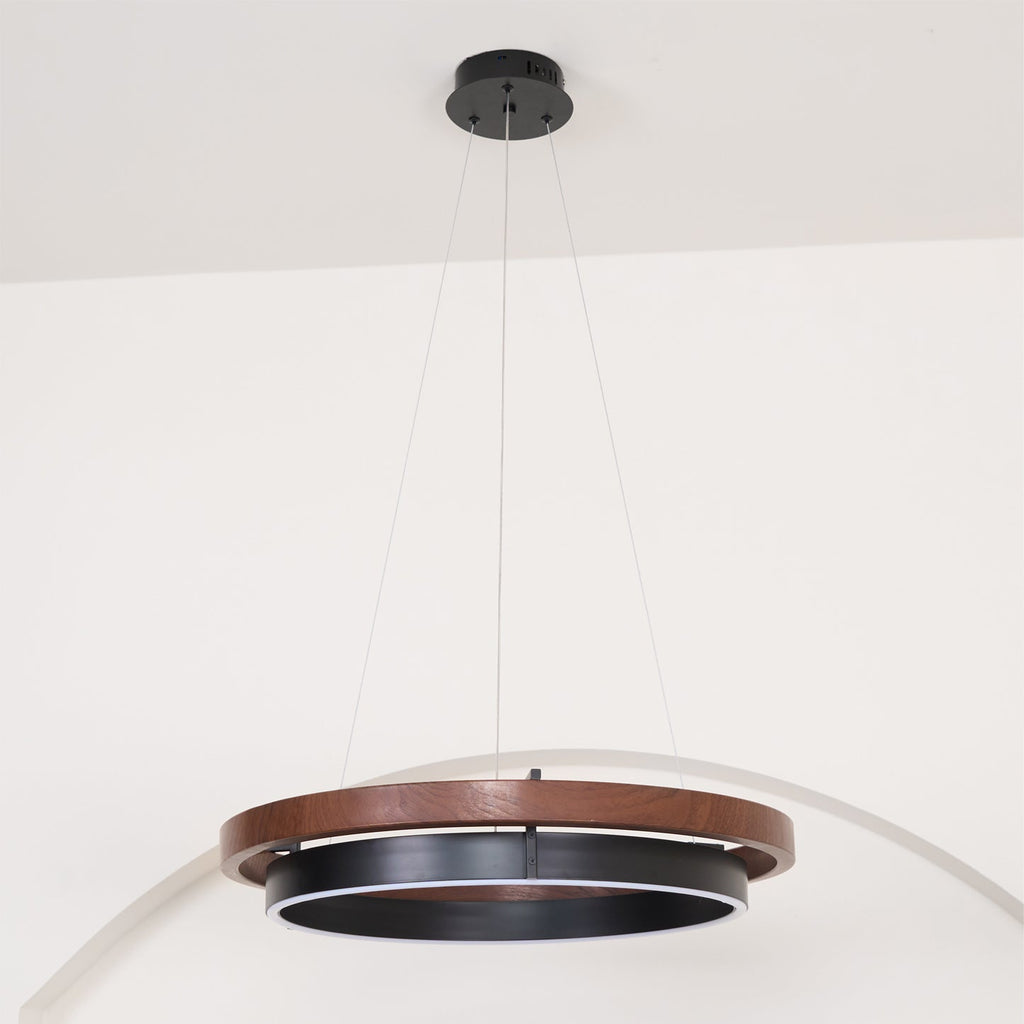 Modern Dual Ring LED Chandelier Adjustable Ceiling Light