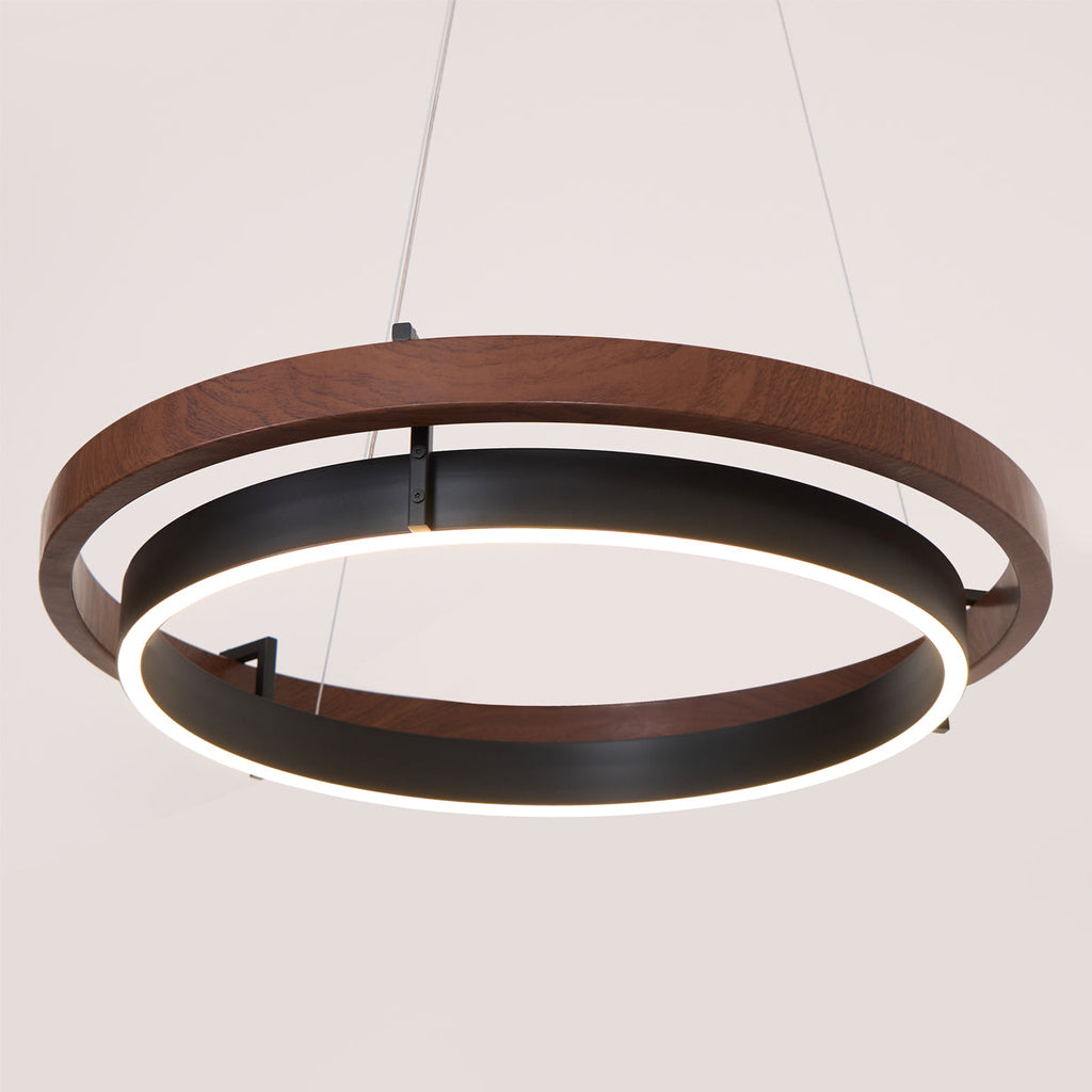 Modern Dual Ring LED Chandelier Adjustable Ceiling Light