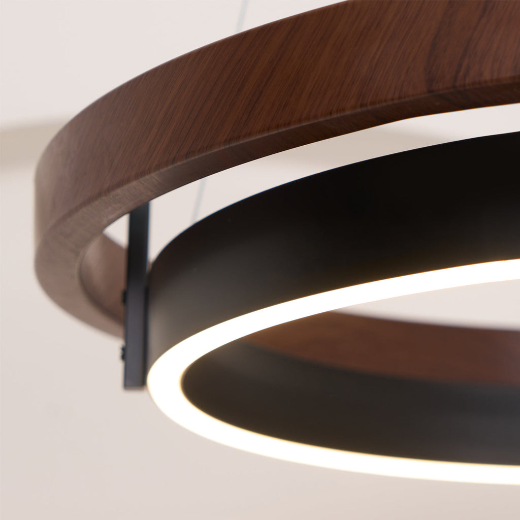 Modern Dual Ring LED Chandelier Adjustable Ceiling Light