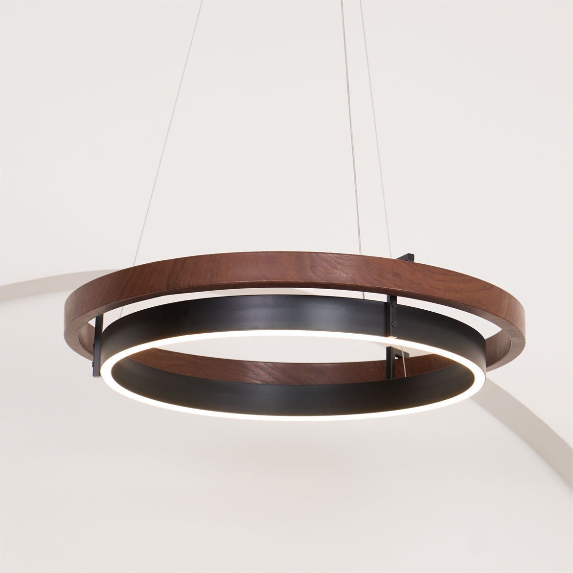 Modern Dual Ring LED Chandelier Adjustable Ceiling Light