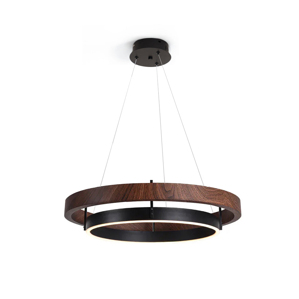 Modern Dual Ring LED Chandelier Adjustable Ceiling Light