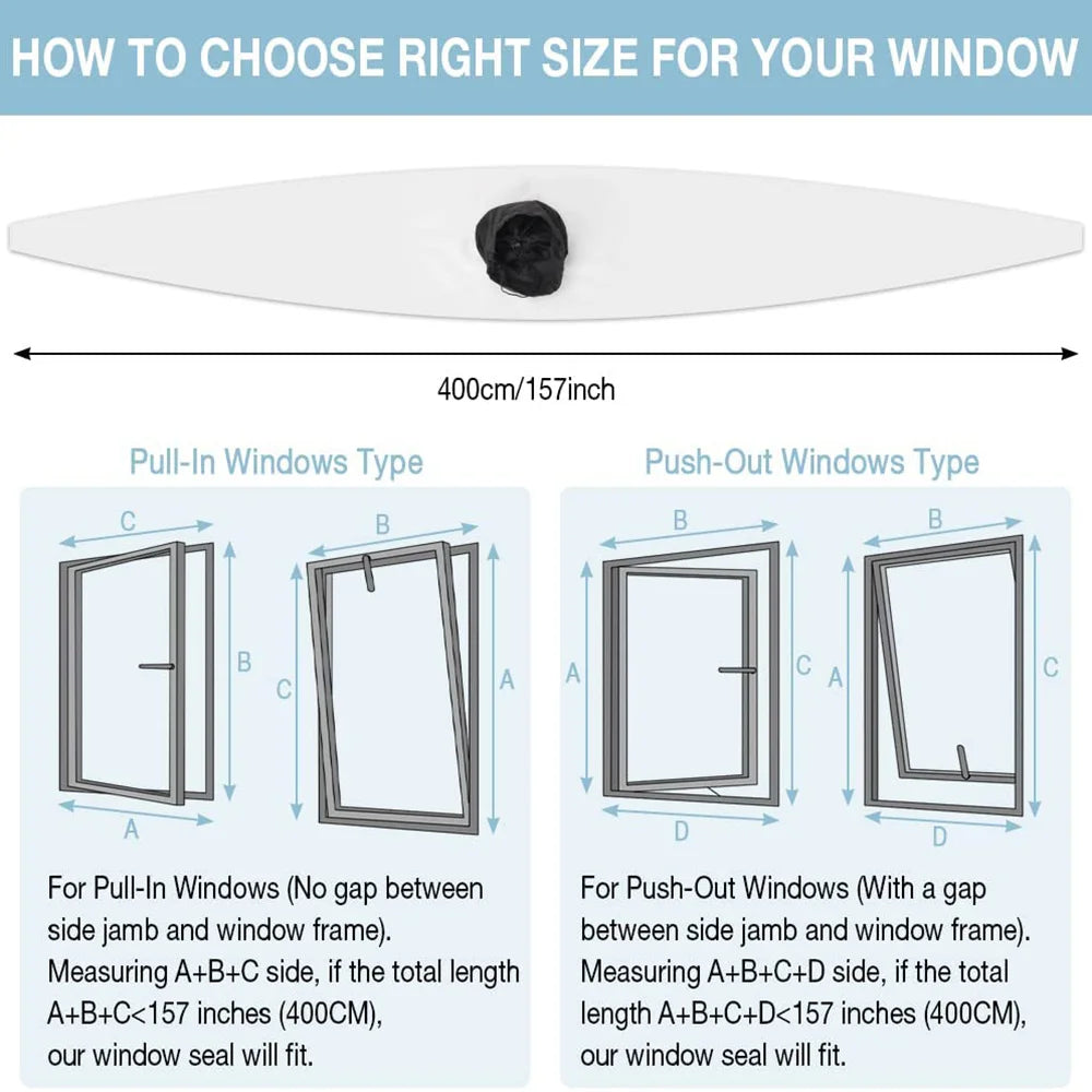 Portable Air Conditioner Window Sealing Kit for Tilt and Sliding Windows