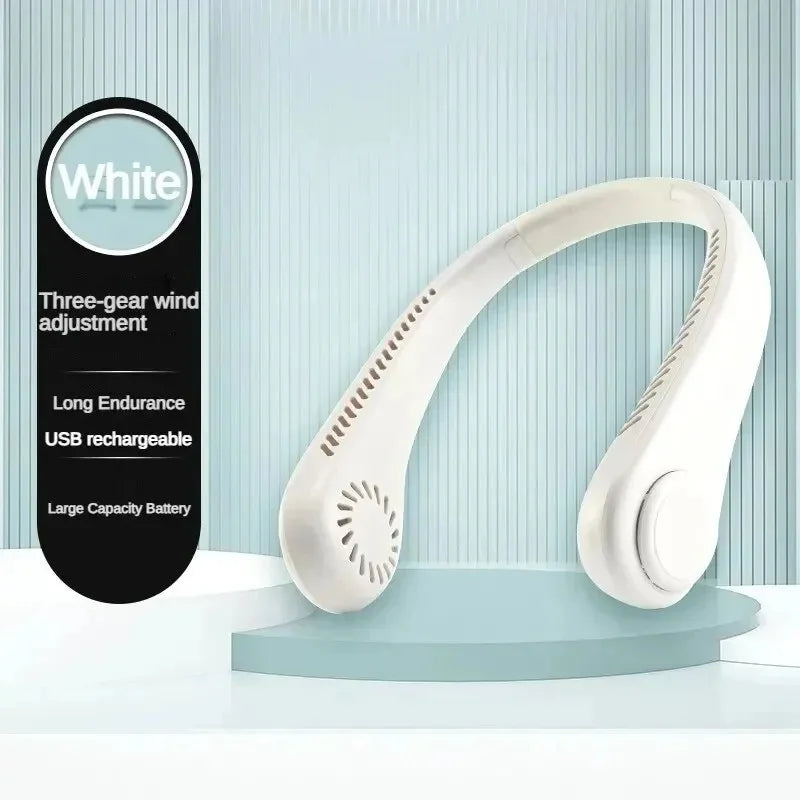 Ventilador de cuello portátil recargable por USB con pantalla LED 8000mAh