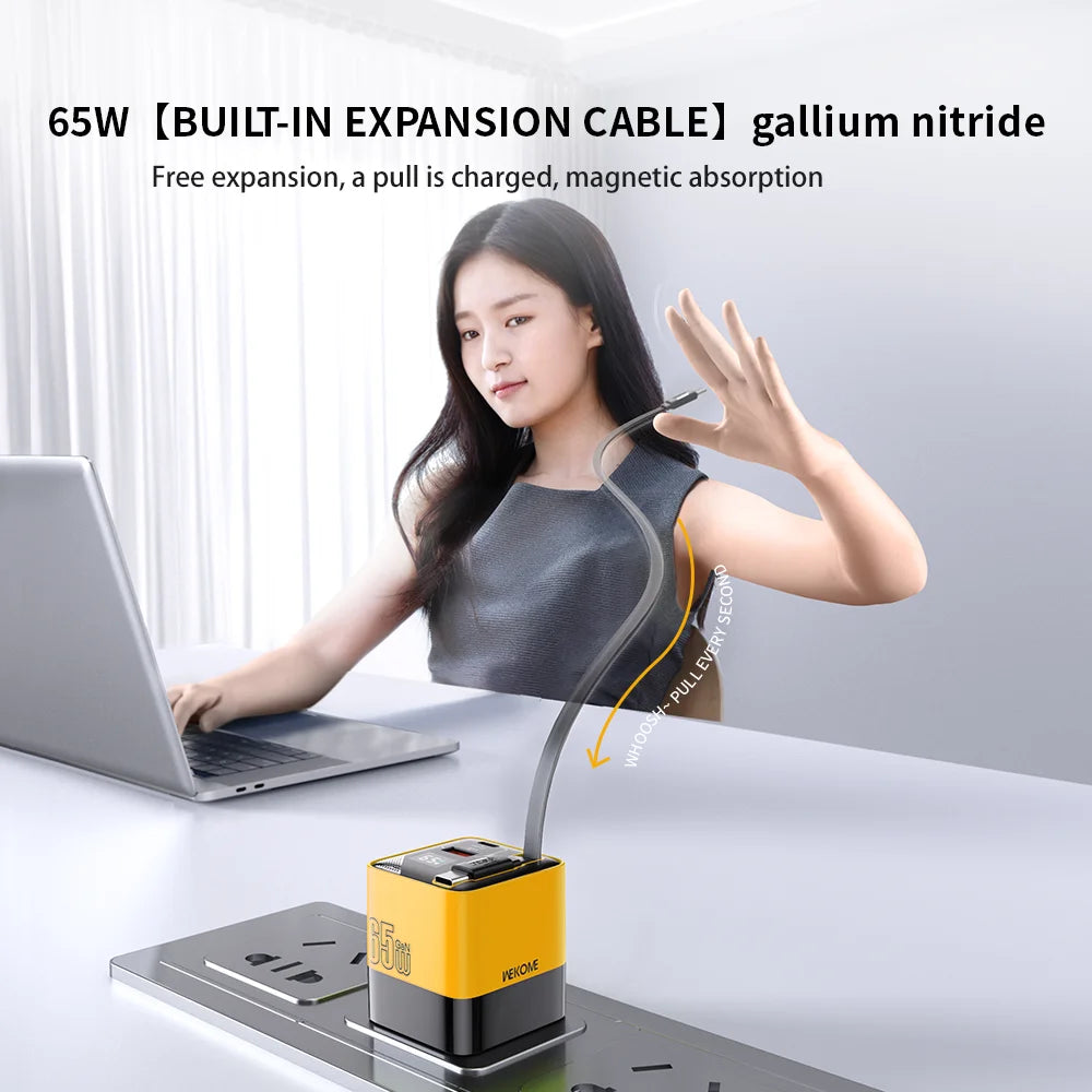 محول طاقة USB-C مع كابل شحن Type-C مرفق