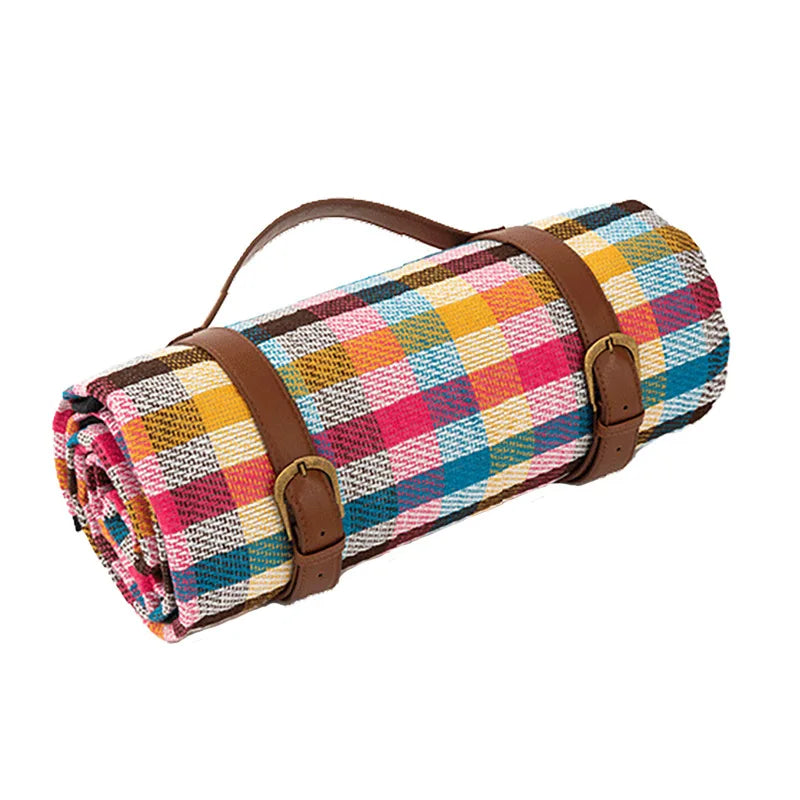 Outdoor Picnic Blanket Portable Plaid Foldable Mat for Travel & Parks