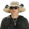 Wide Brim Solar Hat with Dual Fans for Outdoor Activities