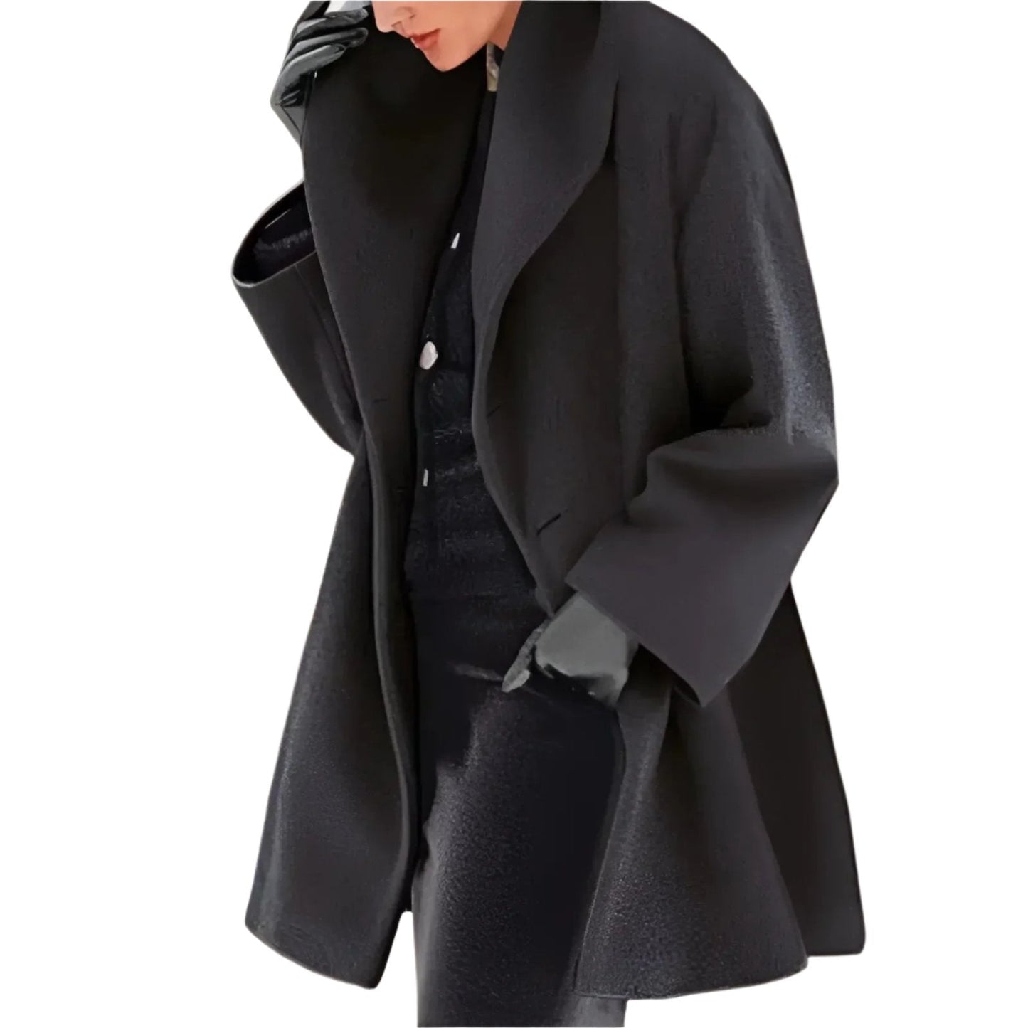 Women’s Smart Longline Winter Coat with Button Fastening