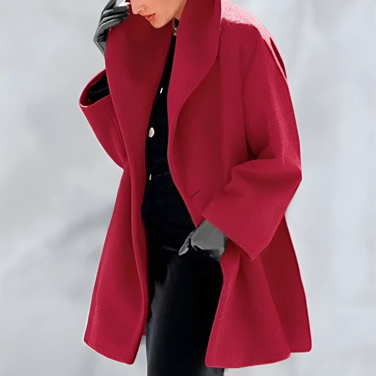 Women’s Smart Longline Winter Coat with Button Fastening