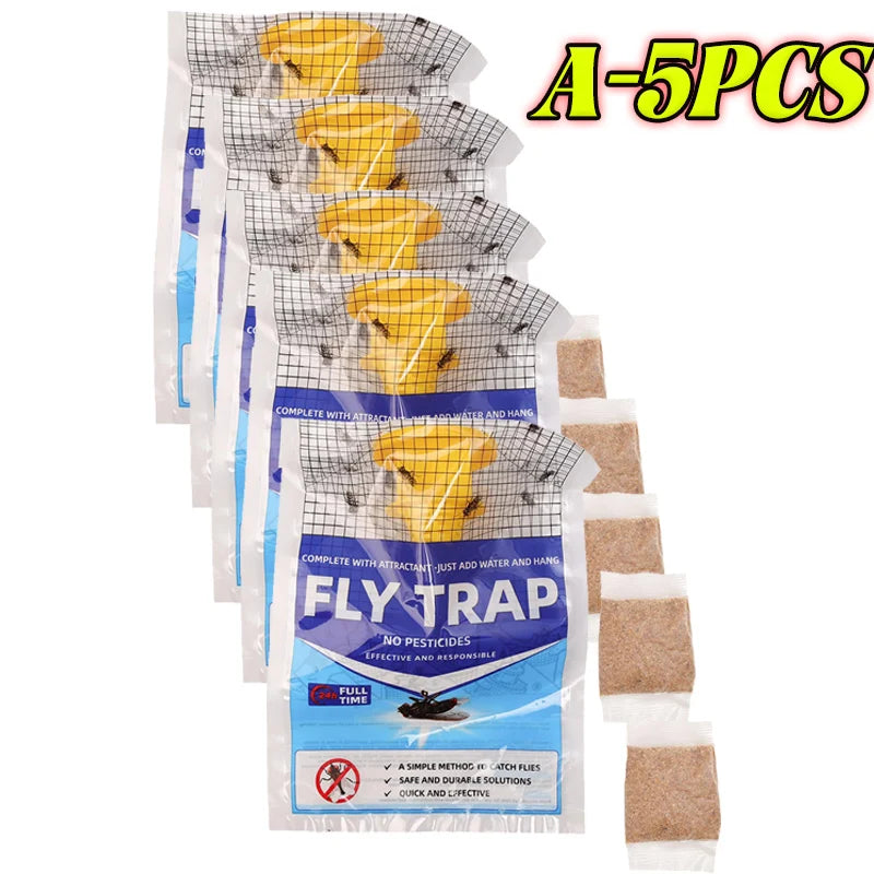 Engangs hængende fluefælde med vandopløselig lokkemad til udendørs brug