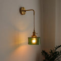 Japanese Vintage Wall Light Green Glass Shade LED Design