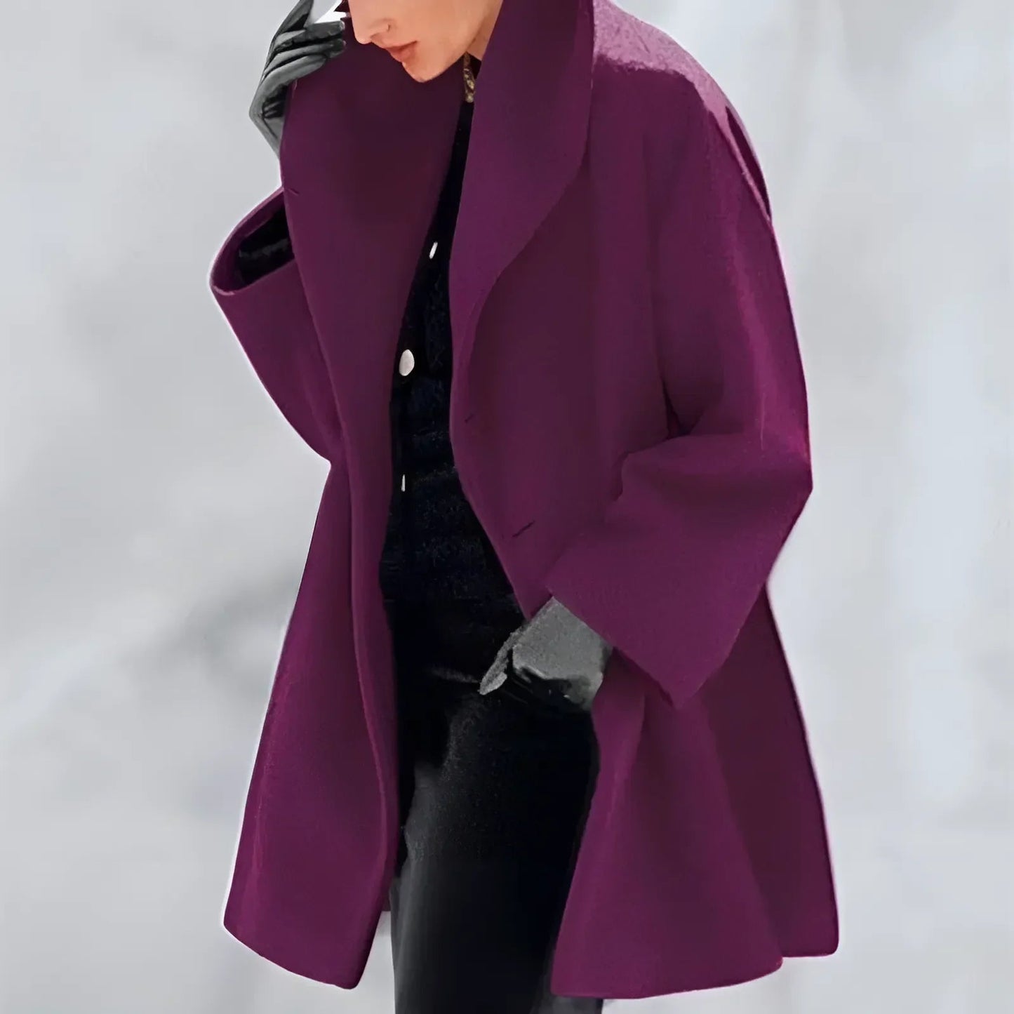 Women’s Smart Longline Winter Coat with Button Fastening