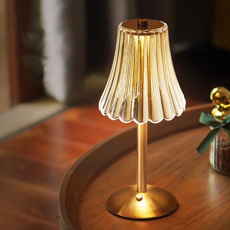 Crystal Table Lamp Decorative Golden Light for Modern Interiors