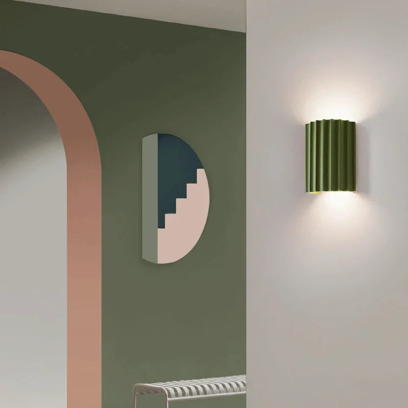Indoor Wall Light Modern Ribbed Up-Down Glow Fixture