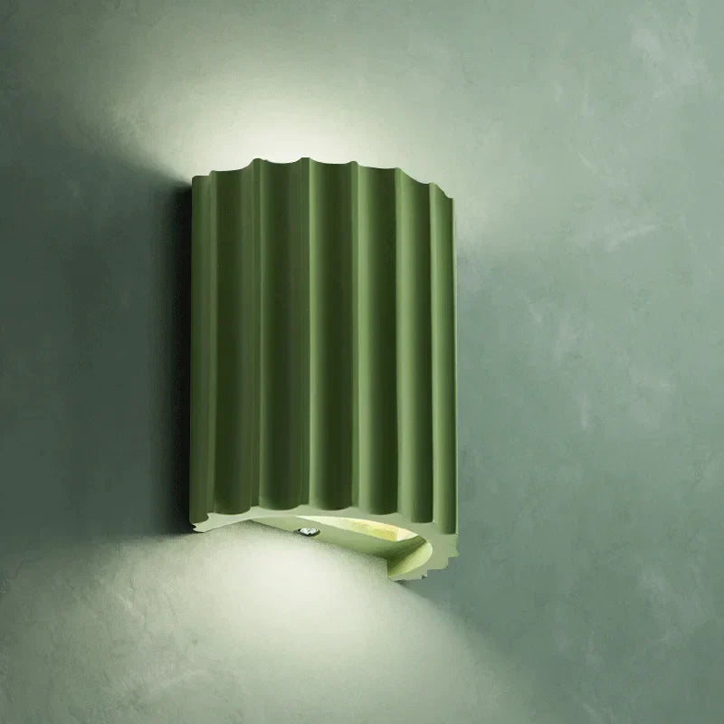 Indoor Wall Light Modern Ribbed Up-Down Glow Fixture