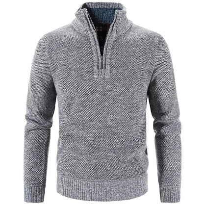 Men’s Stand-Up Collar Winter Jumper Vintage Thick Zip Style