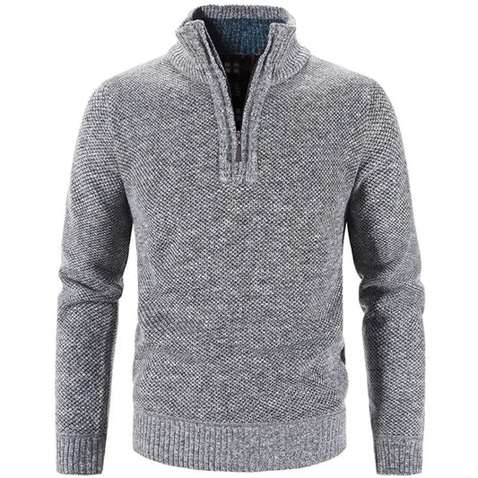 Men’s Stand-Up Collar Winter Jumper Vintage Thick Zip Style