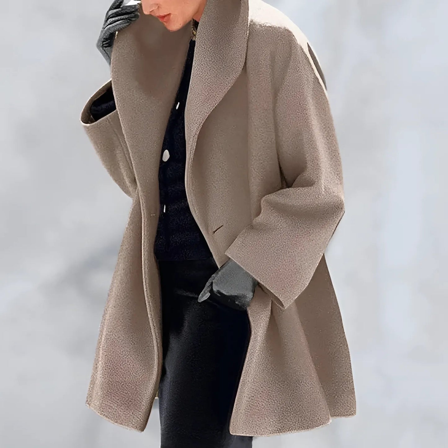 Women’s Smart Longline Winter Coat with Button Fastening