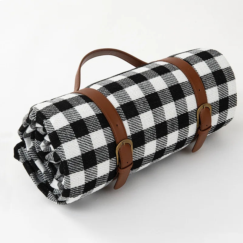 Outdoor Picnic Blanket Portable Plaid Foldable Mat for Travel & Parks